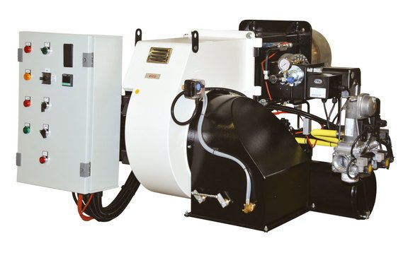 Monoblock burners from 414 kW to 17000 kW dual fuel (gas/heavy oil)